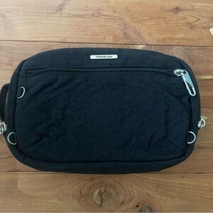 Travelon Black Crossbody Multi Pocket Credit Card RFID Bag Purse
